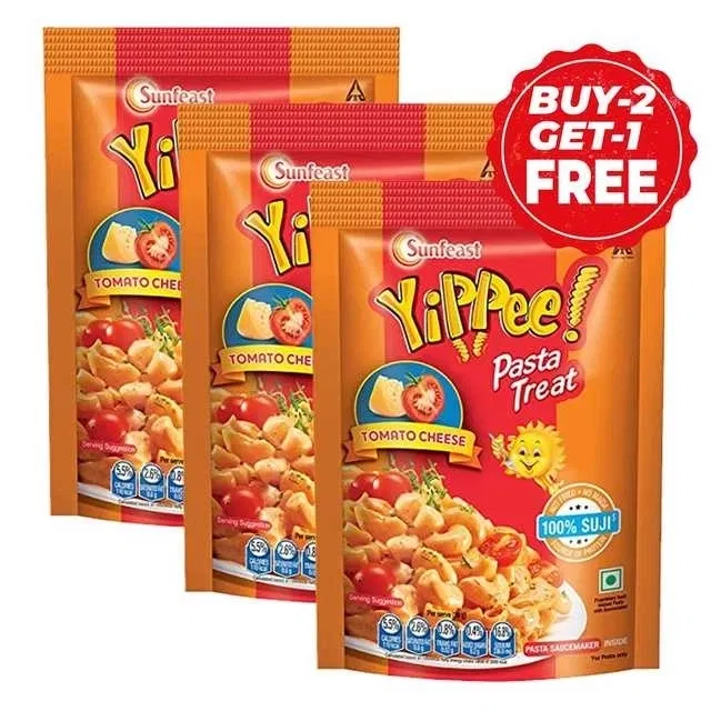 सनफीस्ट यिप्पी टोमेटो चीज़ पास्ता 3X74.7 g (2 के साथ 1 मुफ्त)
