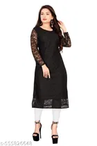 Net Kurti for Women,  Black  