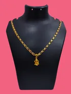 Alloy Gold Plated Pendant with Chain for Men & Women (Gold)