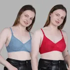 Cotton Solid Non Padded Bra for Women, Multicolour, Pack of 2 