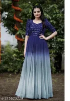 Embellished A-Line Georgette Kurti for Women 