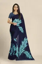 SVB जॉर्जेट साड़ी विद ब्लाउज फॉर विमेंस 