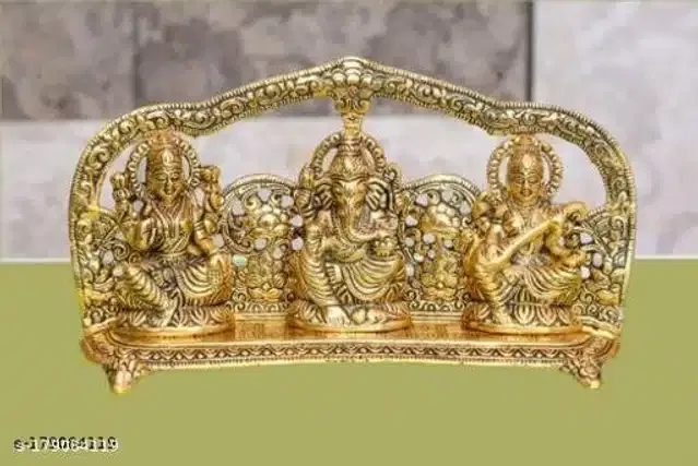 Laxmi Ganesh Saraswati Idol (Gold)