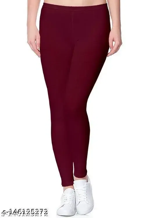 Lycra Ankle Length Leggings for Womens/Girls/Ladies (Pack of 1) ( Maroon ) ( XXL)