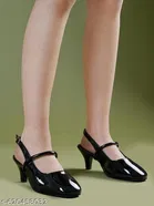 Solid Patent Leather Pointed Toe Sandals for Women 