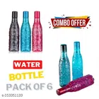 Plastic Water Bottles (Multicolor, 1000 ml) (Pack of 6)
