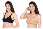 Cotton Blend Solid Non Padded Bras for Women (Multicolor, 30) (Pack of 2)