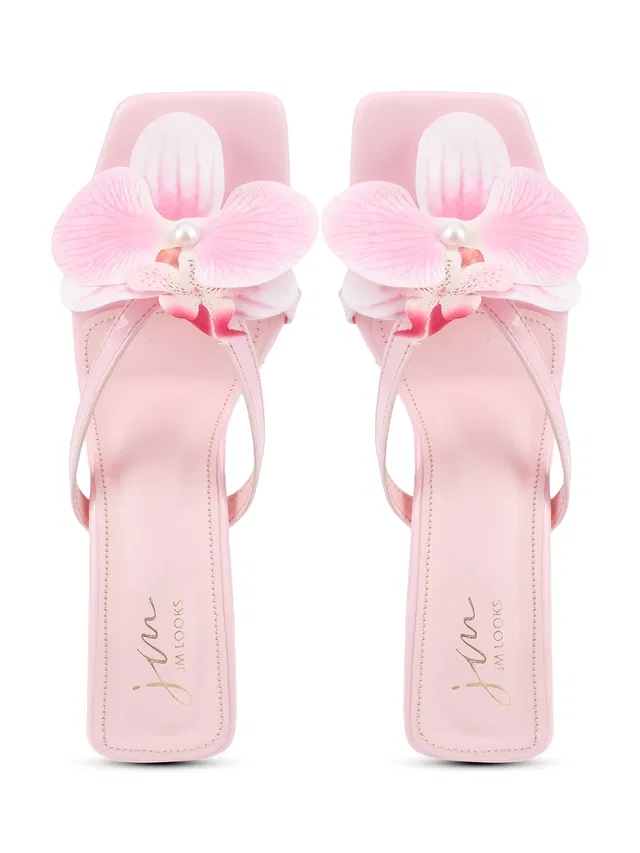 JM Looks Stylish Heels for Women (Pink, 3)