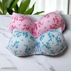 Cotton Printed Bra for Women & Girls, Multicolour, Pack of 3 