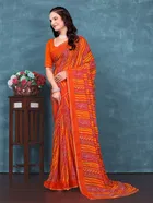Georgette Bandhini Saree for Women 