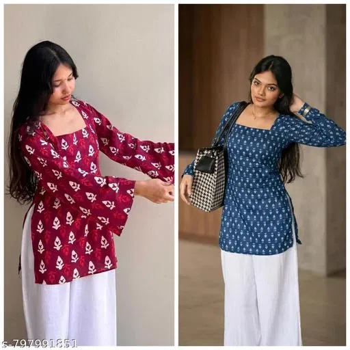 2 Kurtis Pack for Women, Pack of 2 (Purple, XS)