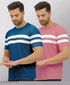 Cotton Blend T-shirt for Men, Multicolour, Pack of 2 
