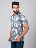 Lycra solid Shirt for Men, Cloud Grey 