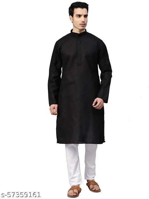 Kurta for Men (Black, M)