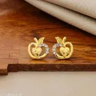 Designer Gold Plated Crystal Stud Earrings For Women