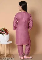 Solid Rayon Kurta Set for Girls 
