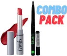 Glam21 Matte Non Transfer Lipstick with Sharpener & Glam21 Waterproof Kajal 