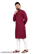 Embellished Mandarin Neck Kurta for Men 
