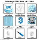 Boss Baby Theme 3rd Happy Birthday Decoration Items For Girls, Multicolor, Pack of 112