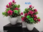 Plastic Artificial Flowers, Multioclor, Pack of 2