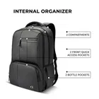 Gear Vintage 4, 29L Water Resistant Anti Theft Faux Leather Laptop Backpack for Men & Women, Black