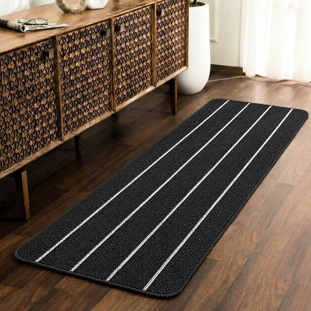सिंपलहोम सिंपल होम स्ट्राइप बेड रनर 50x140cm ग्रे 1 का पैक