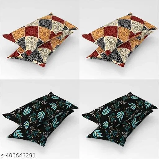 Cotton Pillow Covers (Multicolor, 17x27 inches) (Pack of 8)