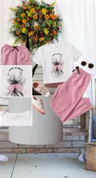 Cotton Printed Top & Bottom Set for Women & Girls (White & Pink, XS)