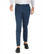 Poly Viscose Solid Trouser for Men (Blue, 28)