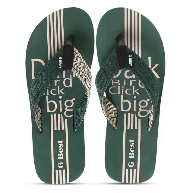 G-Best Men Slippers (Green, 9)