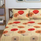 Glace Cotton Printed Fitted Double Bedsheet with Two Pillow Covers 