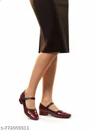 Shoetopia Solid Patent Leather Heel Sandals 