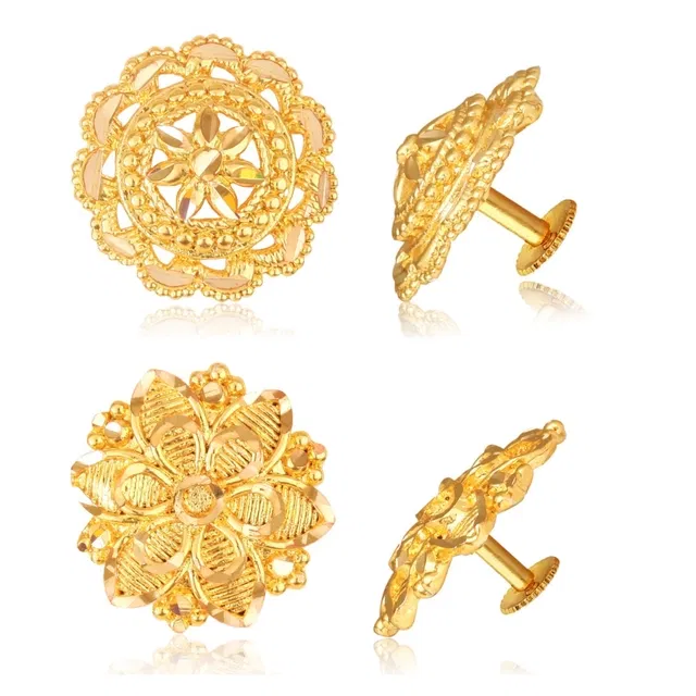 Alloy Earrings for Women (Gold, Set of 2)