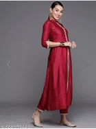 Ethnic Motifs Solid Kurti Set for Women 