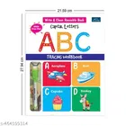 Write & Clean Reusablee Book - Set Of 3 Books - Alphabet Capital Letters, Alphabet Small Letters, And Lines & Curves