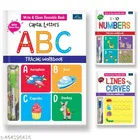Write & Clean Reusablee Book - Set Of 3 Books - Alphabet Capital Letters, Numbers, And Lines & Curves