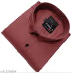 Cotton Blend Solid Shirt for Men, Rust 