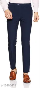 Polyester Formal Pant for Men (Navy Blue, 28)
