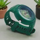 Silicone Strap Round Analog Watch for Men 
