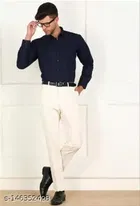 Cotton Blend Solid Full Sleeves Shirt for Men 