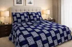 Microfibre Double Abstract Printed Bedsheet 88x90in Blue