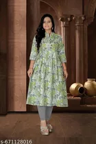 Floral Printed Cotton Kurti for Women, Pack of 2 
