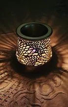 Metal Decorative Electric Moroccan-Style Oil Burner with Oil 