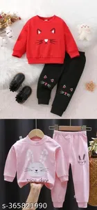 Cotton Blend Full Sleeves T-Shirt with Pant Clothing Set for Kids 