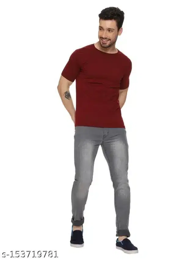 Lycra Jeans for Men (Grey, 32)