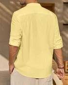 Full Sleeves Solid Short Kurta for Men 