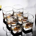 Afast Premium Old Fashioned Square Classic Whiskey Glasses Set 6, Transparent, 150 ml, Bar Glasses for Scotch, Bourbon, Liquor and Cocktail Drinks 