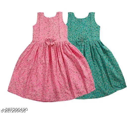 Pack of 2 Frocks for Girls (Pink, 5-6 Years)