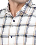 Cotton Blend Full Sleeves Chequered Shirt for Men 