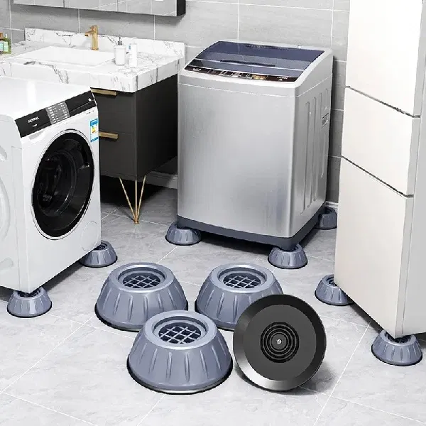 Rubber Anti Vibration Washing Machine Pads (Grey, Pack of 4)